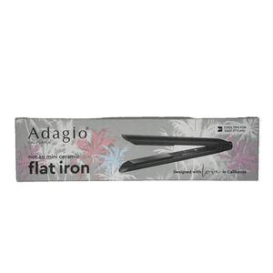 Adagio Ceramic Flat Iron Hair Straightener Black Lightweight Travel BNIB
